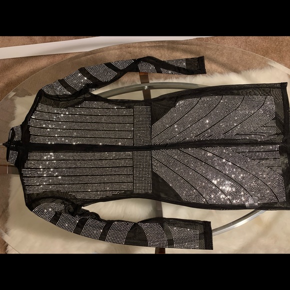 Black Bedazzled Party Dress - Picture 2 of 2